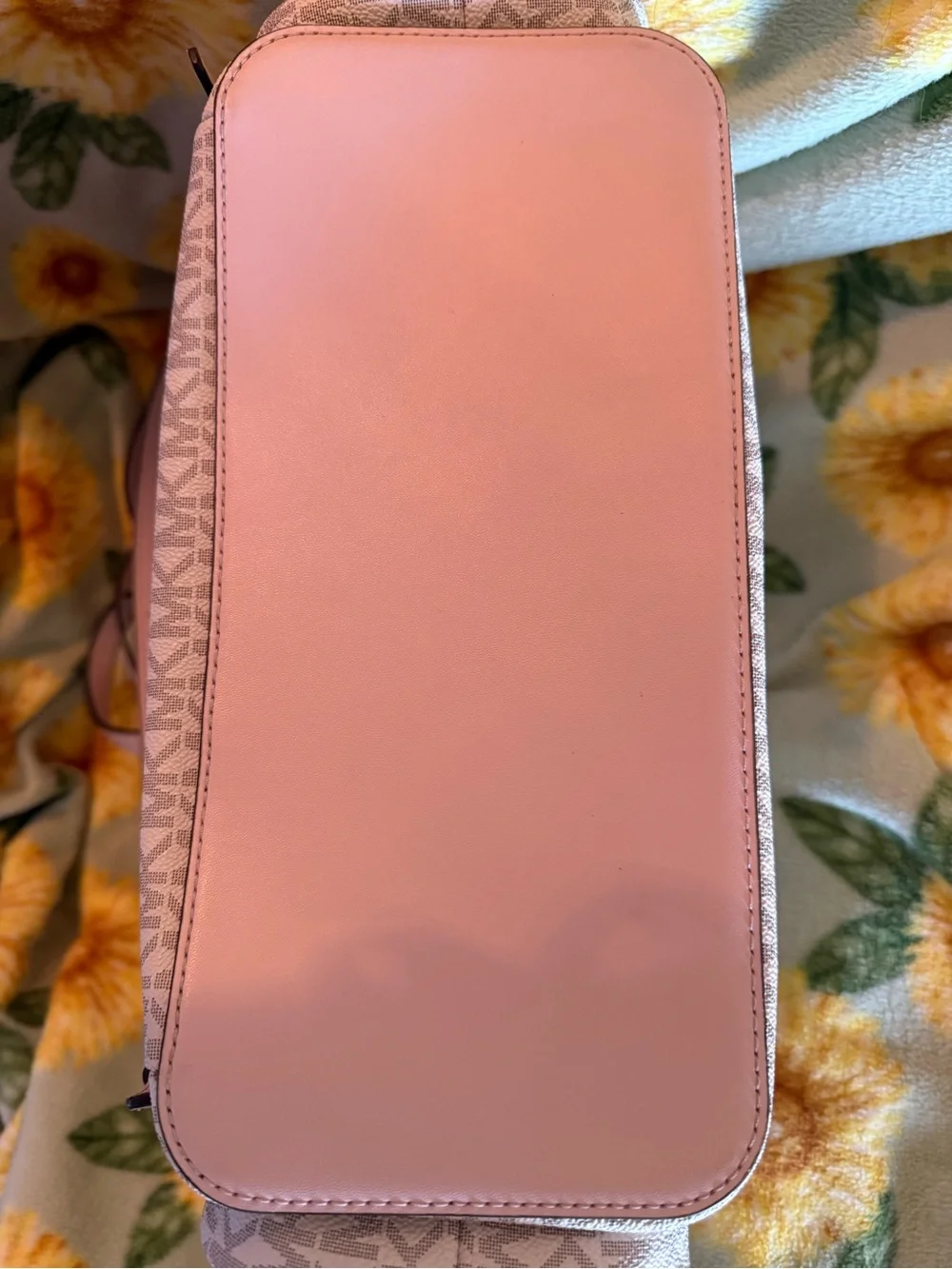Michael Kors Light Pink MK Logo Backpack with Gold Chain Detail